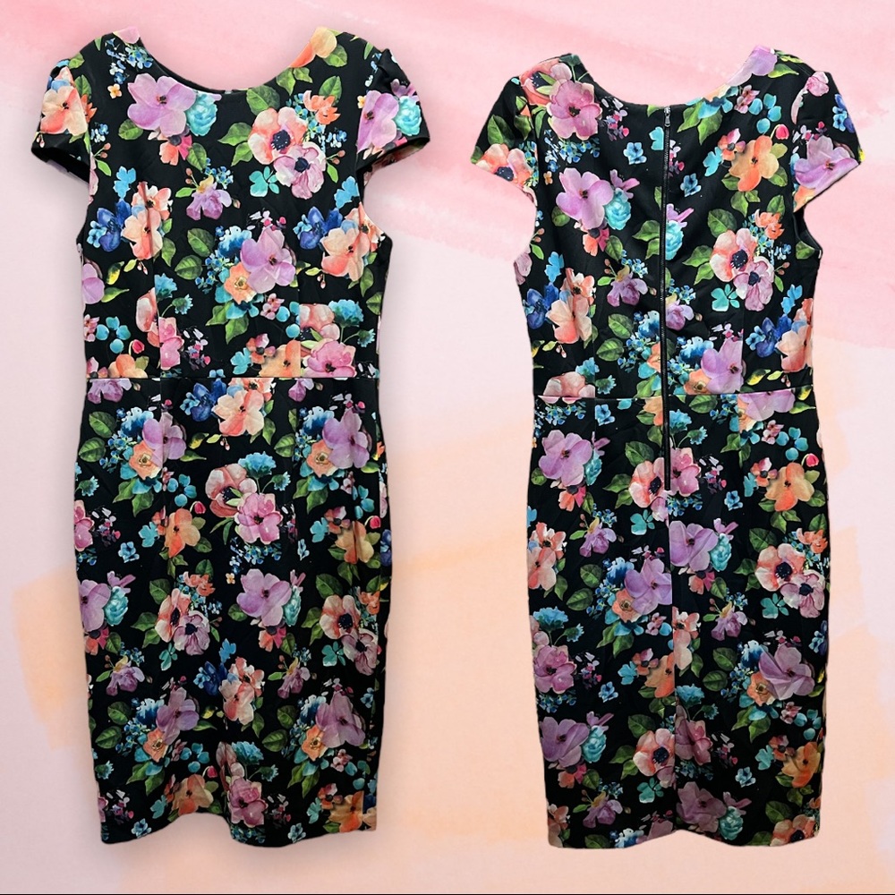 Betsey Johnson Floral Sheath Scuba Dress | 12